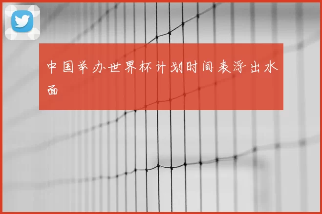 中国举办世界杯计划时间表浮出水面