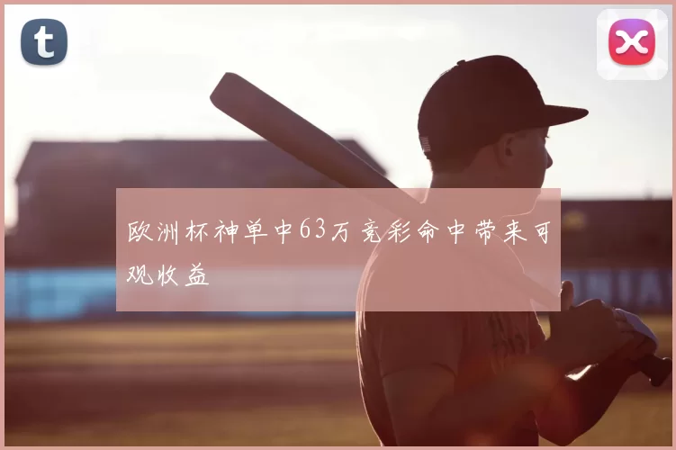 欧洲杯神单中63万竞彩命中带来可观收益