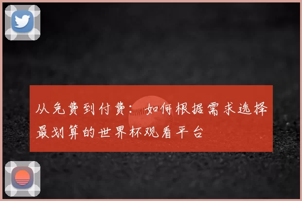 从免费到付费：如何根据需求选择最划算的世界杯观看平台